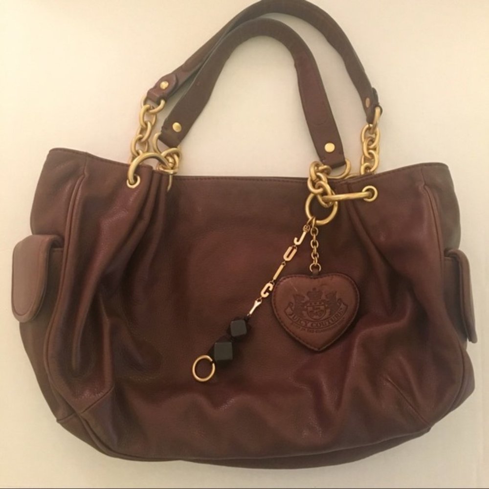 Juicy Couture Brown Leather Satchel / Shoulder Bag